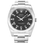 Replica Rolex Air-King 114234 Steel & White Gold Case With Black Diamond Dial Automatic Movement