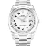 Replica Rolex Oyster Perpetual Date 115200 Steel Case With White Roman Numeral Dial Automatic Movement