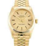 Replica Rolex Mid-Size Datejust 6827 Yellow Gold Case With Champagne Baton Dial Automatic Movement