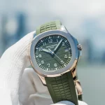 Replica Patek Philippe Aquanaut 5168G-010 White Gold Case Green Dial