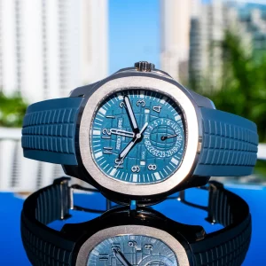 Replica Patek Philippe Aquanaut 5164g White Gold Case Blue Dial