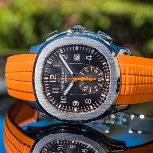 Replica Patek Philippe Aquanaut 5968A-001 Steel Case Black Dial