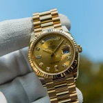 Replica Rolex Day-Date 128238 Yellow Gold Case Gold Dial