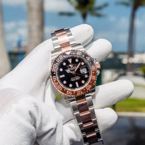 Replica Rolex GMT-Master II 126711CHNR Gold/Steel Case Black Dial