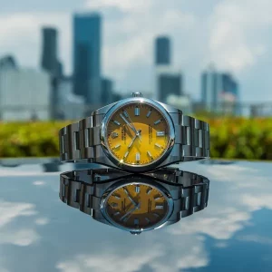 Replica Rolex Oyster Perpetual 126000 Steel Case Yellow Dial