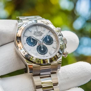 Replica Rolex Daytona Meteorite 116509 White Gold Case Silver Dial
